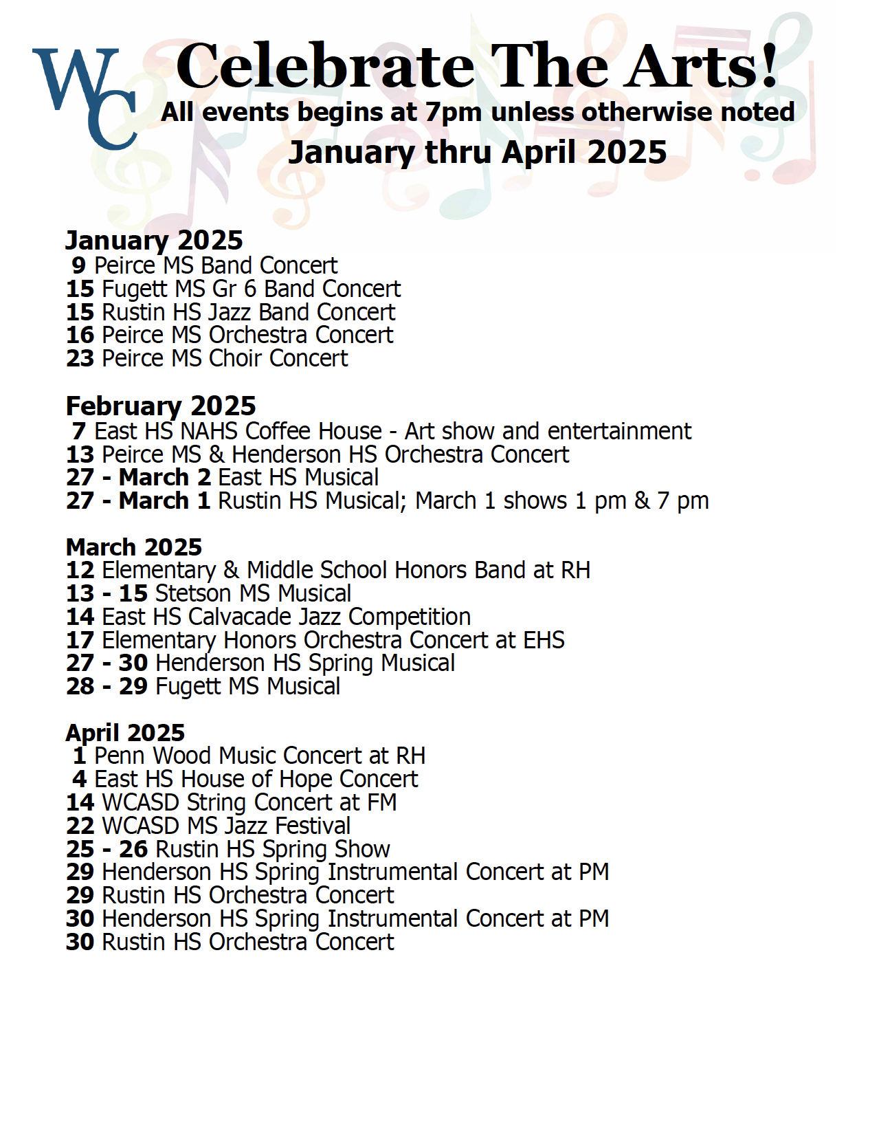 List of dates from November 24 - Feb 25 download dates above